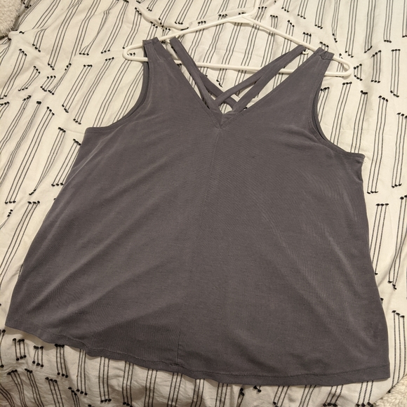 American Eagle strappy grey suede tank top - Picture 1 of 3